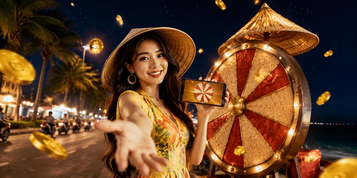 Khung cảnh bãi biển Mũi Né với người dùng thư giãn và theo dõi sự kiện thể thao trực tuyến trên thiết bị di động